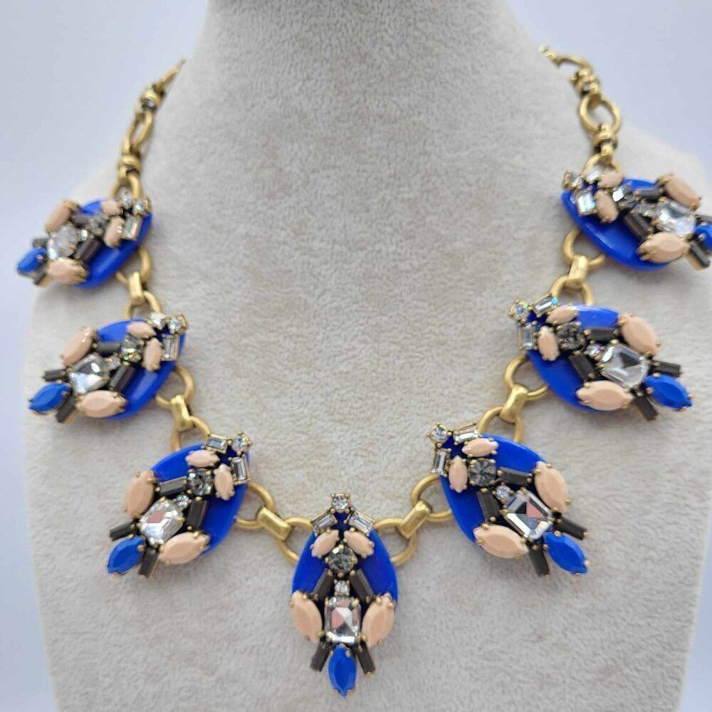 J Crew Brilliant Sea Chunky Cobalt Blue Statement Necklace